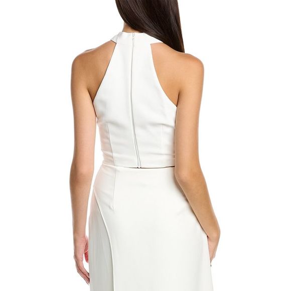 Halston Womens Rina Halter Top, White - Picture 2 of 3